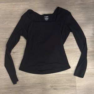 Black Fitted Long Sleeve Blouse from Pumiey